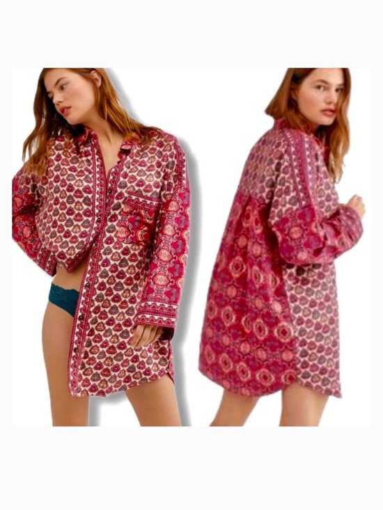 Free People Other - Free People We The Free Cotton Sleep Shirt Happy Holibabe Size Small
